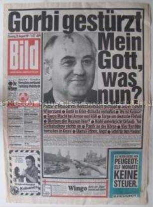 Tageszeitung "Bild" zum Staatsstreich gegen Gorbatschow in der UdSSR