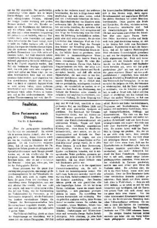 Feuilleton : Eine Ferienreise nach Chicago ; VI