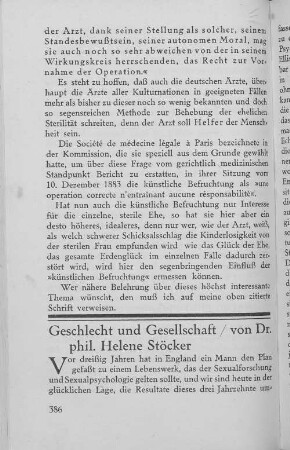 Geschlecht und Gesellschaft