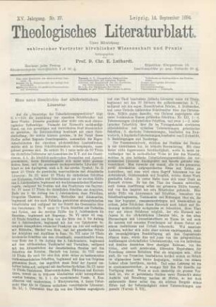 433-436 Eine neue Geschichte der altchristlichen Literatur