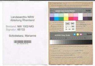 Entnazifizierung Marianne Schicketanz , geb. 13.08.1911 (Sekretaerin)