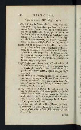 160-184, Regne de Louis XIV. 1643-1715