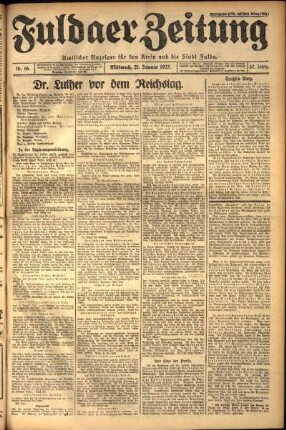Ausgabe vom Mittwoch, den 21. Januar 1925.
