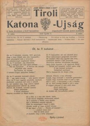 1916: Tiroli katona-ujság