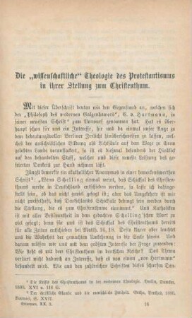 229-246 Die "wissenschaftliche" Theologie des Protestantismus in ihrer Stellung zum Christenthum