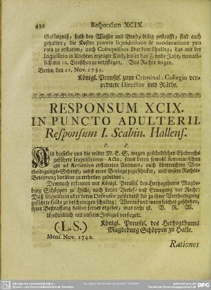 Responsum XCIX. In Puncto Adulterii