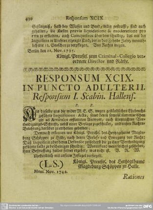 Responsum XCIX. In Puncto Adulterii