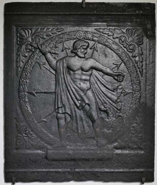 Kamin-, Taken-, oder Ofenplatte mit der Darstellung des Göttervaters Jupiter
