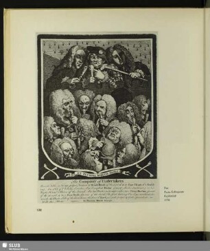 Das Ärzte-Kolloquium. Kupferstich, 1736