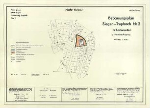 Bebauungsplan Siegen-Trupbach Nr. 2, Im Bastenseifen, 2. vereinfachte Änderung, Kreis Siegen, Stadt Siege, Gemarkung Trupbach, Flur 6