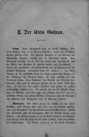 II. Der Kreis Guhrau