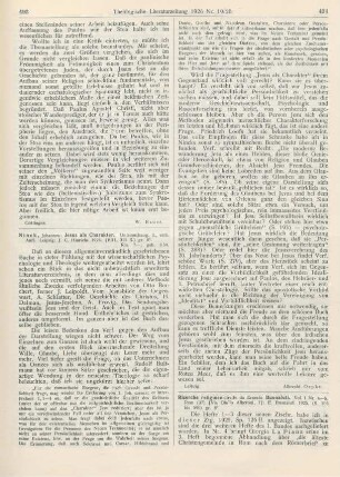 493-494 [Rezension] Ninck, Johannes, Jesus als Charakter. Untersuch. 3., verb. Aufl