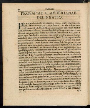 Prosapiae Clauderianae Delineatio.