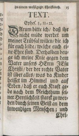 Text. Ephes. 3, 1-21.