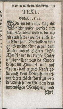 Text. Ephes. 3, 1-21.