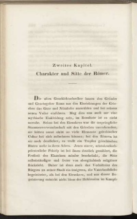 Zweites Kapitel. Charakter und Sitte der Römer.