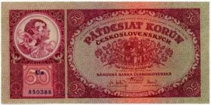 Geldschein, 50 Koruna, 1.10.1929