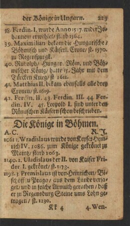 Die Könige in Böhmen.