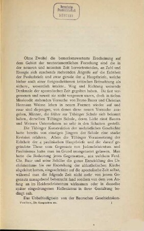 Die Komposition der Paulinischen Hauptbriefe, I