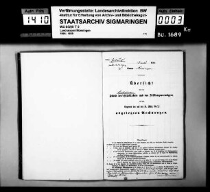 Übersicht über den Stand des katholischen Ortskirchen- und Stiftungsvermögens