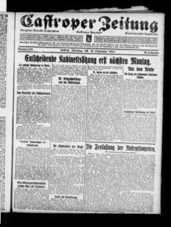 Castroper Zeitung : Rauxeler Neueste Nachrichten : Castroper Anzeiger : Bladenhorster Tageblatt : amtliches Veröffentlichungsblatt für den Landgerichtsbezirk Dortmund, für die Stadt Castrop und die Aemter Rauxel und Bladenhorst