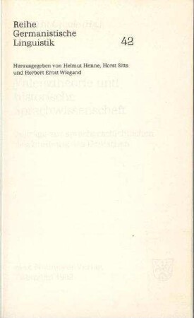Historische Valenzsyntax am Beispiel der Lieder Heinrichs von Morungen
