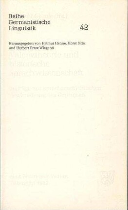 Historische Valenzsyntax am Beispiel der Lieder Heinrichs von Morungen