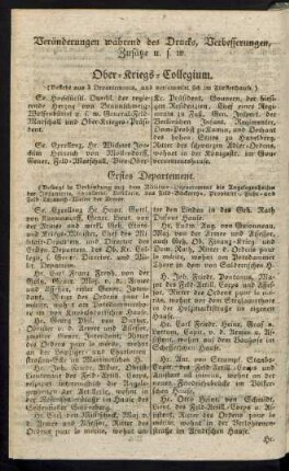 Veränderungen während des Drucks, Verbesserungen, Zusätze u.s.w.