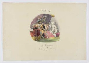3e Parade – 1795, Le Directorien, ou: Veillons au Salut de l’Empire, Blatt 3 der Folge "Métamorphoses d’Arlequin – Parades jouées sur le Théâtre Français"