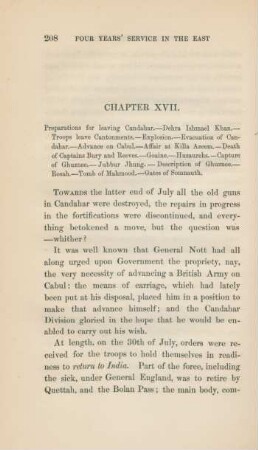 Chapter XVII. Preparations for leaving Candahar ...