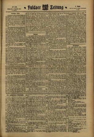 Zweite Ausgabe vom Montag, den 05. Dezember 1910.