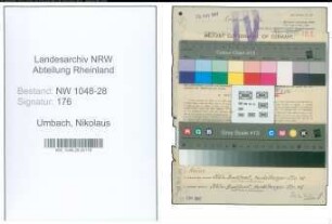 Entnazifizierung Nikolaus Umbach , geb. 30.10.1893 (Fernmelder)
