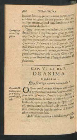 Cap. VI. Et Ult. De Anima.