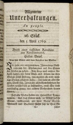 26 Stück. d. 5. April 1769.