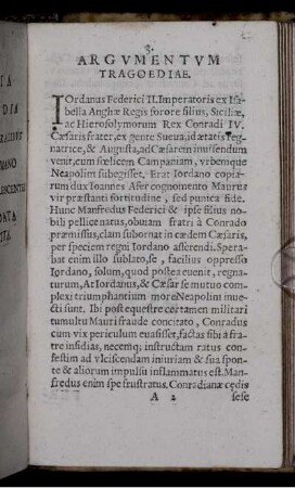 "Argumentum Tragoediae" und "Personae"