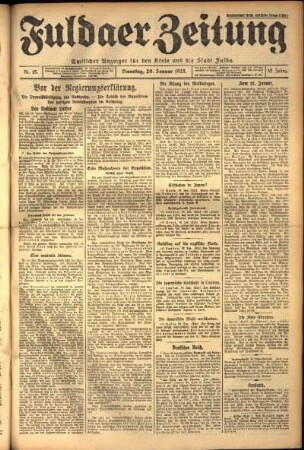 Ausgabe vom Dienstag, den 20. Januar 1925.