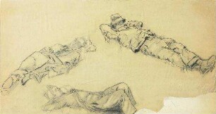 Studien 3 Figuren liegend (Arbeitspause)