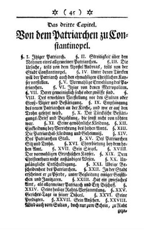 Das dritte Capitel. Von dem Patriarchen zu Constantinopel.
