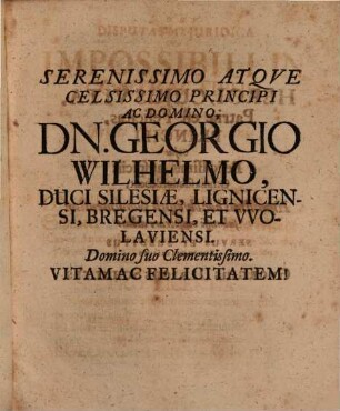 Disp. ... de impossibili in contractibus