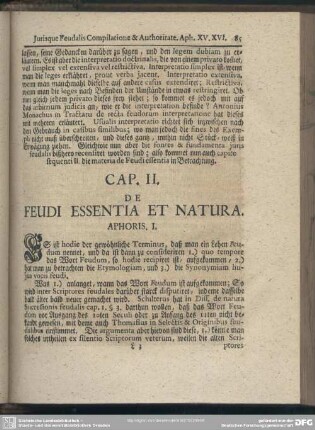 Cap. II. De Feudi Essentia Et Natura