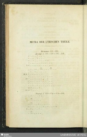 Metra der lyrischen Theile