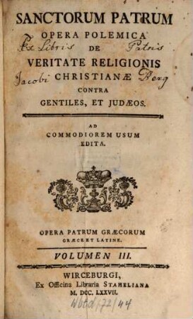 Tu En Hagiois Patros Hēmōn Iustinu Philosophu Kai Martyros Ta Heuriskomena Panta, 3