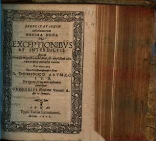De exceptionibus et interdictis