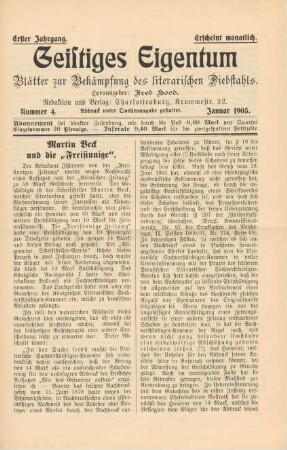 Nummer 4. Januar 1905