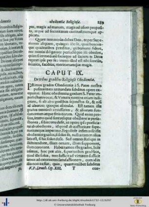 Caput XI - XVII