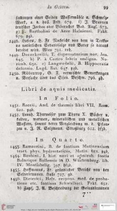 Libri de Aquis medicatis (Nr. 1451 - 1499)