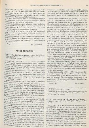 349-350 [Rezension] Schenke, Ludger, Das Markusevangelium