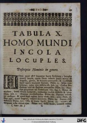 Tabula X. Homo Mundi Incola Locuples.