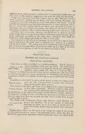 Chapter XVIII. Manners and customs - continued