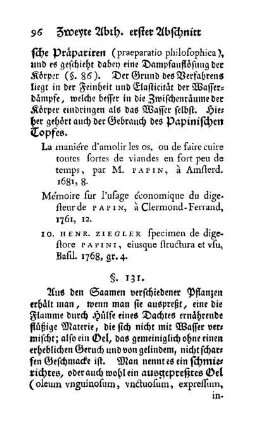 Schmierichte Pflanzenöle; Wachs (§§. 131-135)
